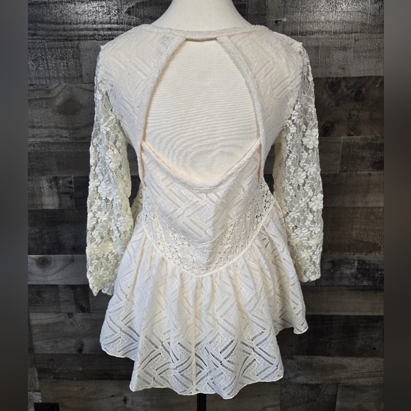 NWOT Free People Gracie Lace Peplum Blouse - Picture 5 of 8